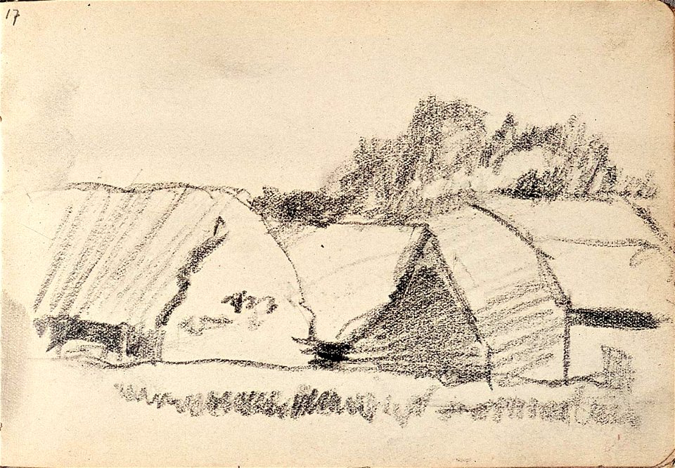 Sketchbook 32, Landscape with Barns by Theo van Doesburg Centraal Museum AB4136-R