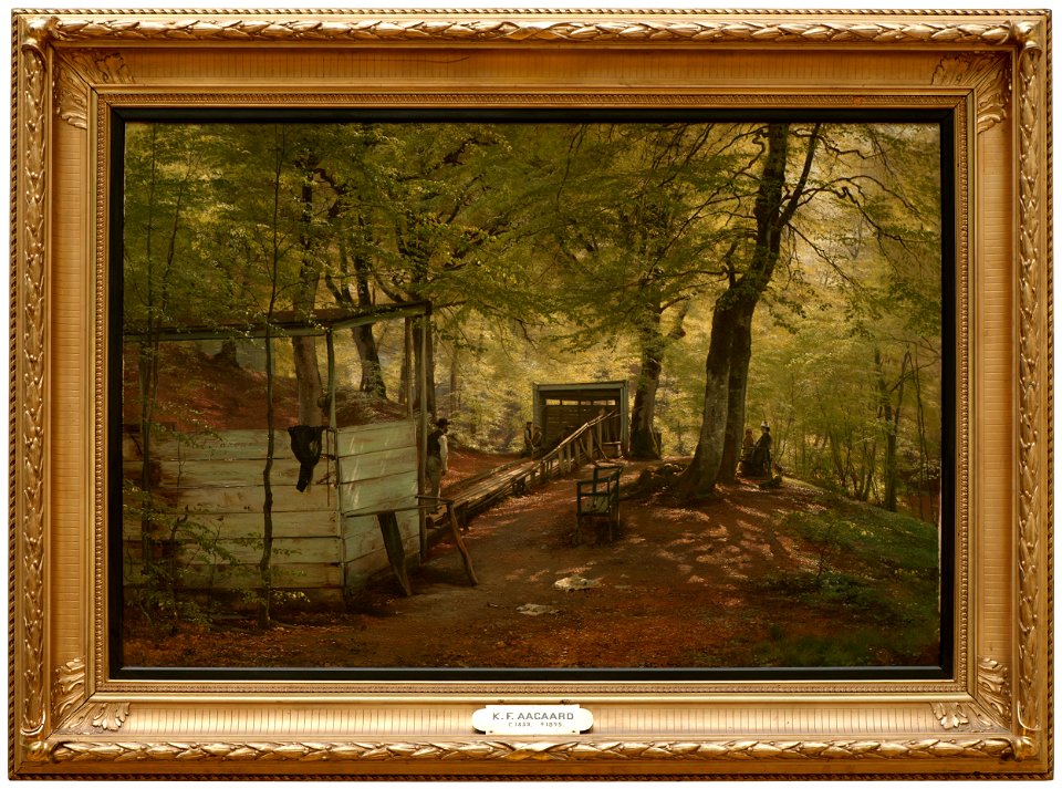 Skittle-alley in Saeby Forest. Spring Morning (Carl Fredrik Aagaard) - Nationalmuseum - 18361