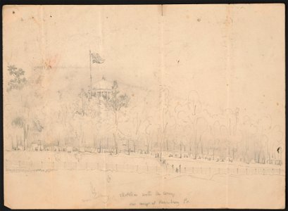 Sketches with the army - our camp at Harrisburg, Pa. LCCN2016648747