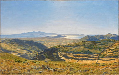 Niels Skovgaard - View from Naxos towards Paros - NG.M.00482 - National Museum of Art, Architecture and Design. Free illustration for personal and commercial use.