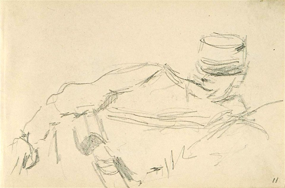 Sketchbook 38, A Soldier Lying down by Theo van Doesburg Centraal Museum AB4113-L