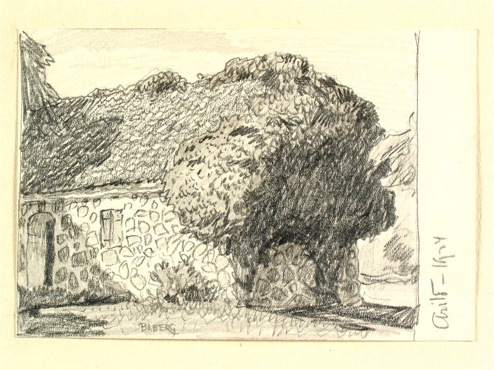Skåne, Luggude hd., Brunnby sn., Arild. Teckning av Ferdinand Boberg - Nordiska museet - NMA.0088363