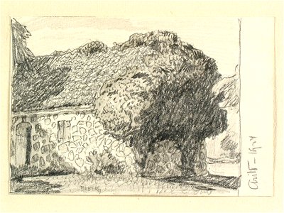 Skåne, Luggude hd., Brunnby sn., Arild. Teckning av Ferdinand Boberg - Nordiska museet - NMA.0088363
