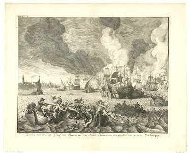 Slag op de Zuiderzee tegen de graaf van Bossu, 1573, Jan Luyken, 1730