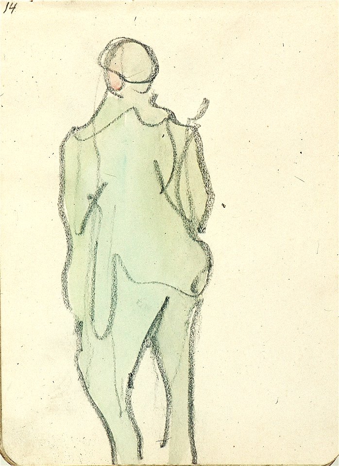 Sketchbook 5, A Man Standing Shown from the Back by Theo van Doesburg Centraal Museum AB4141-N
