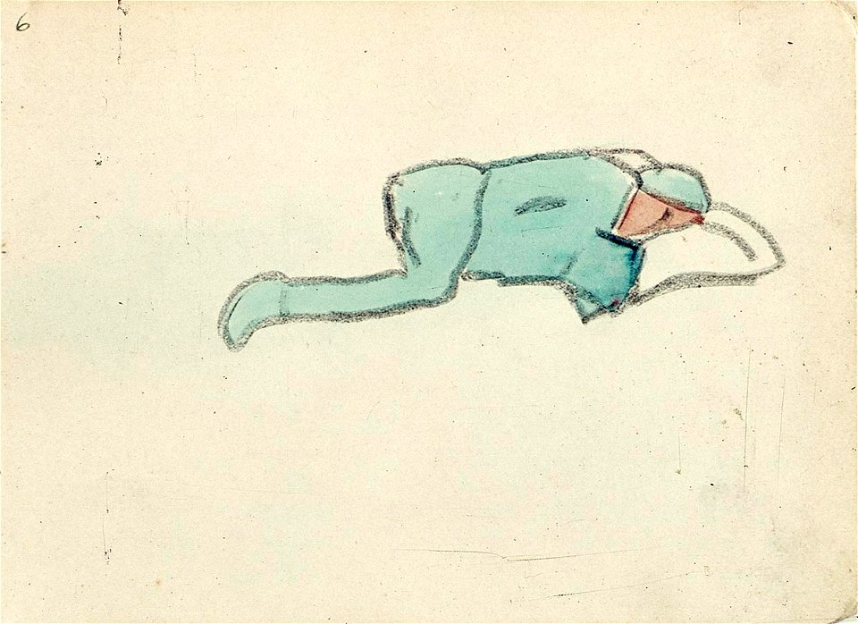 Sketchbook 5, A Man Lying Down by Theo van Doesburg Centraal Museum AB4141-F