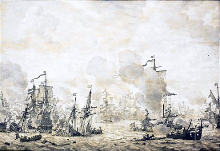 Slag in de Sont - Battle of the Sound, November 8 1658-2 (Willem van de Velde I, 1665)