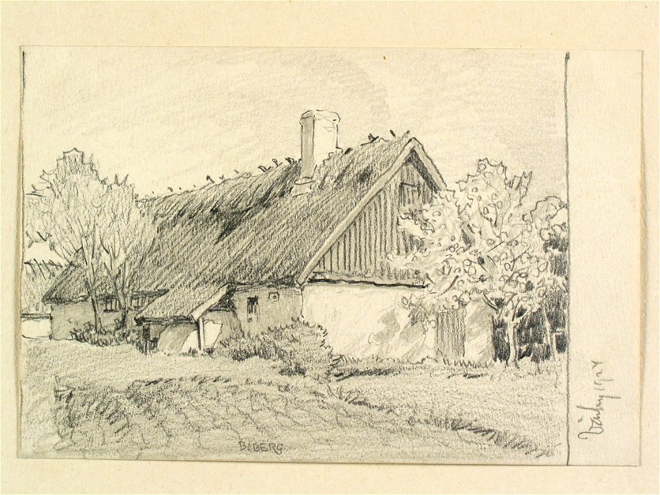 Skåne, Bara hd., Bara sn., Värby. Teckning av Ferdinand Boberg - Nordiska museet - NMA.0088357