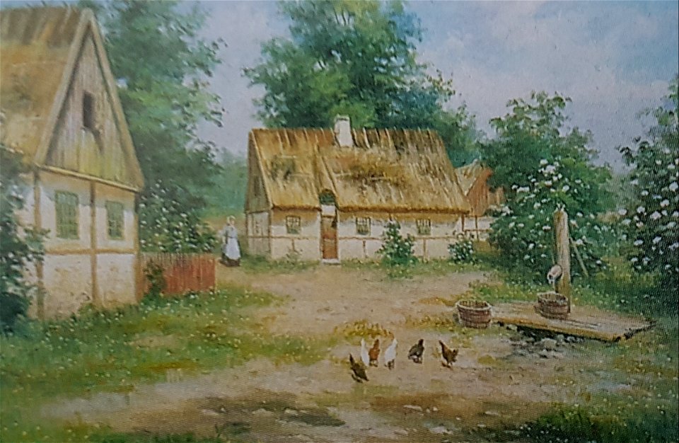 Skånsk gårdsinteriör x Frans Wilhelm Odelmark