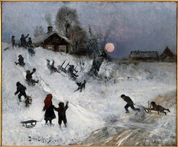 Sledging (Bruno Liljefors) - Nationalmuseum - 23553