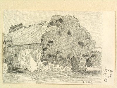 Skåne, Luggude hd., Brunnby sn. Arilds läge. Teckning av Ferdinand Boberg - Nordiska museet - NMA.0088364