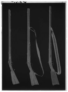 Slaglåsbössa, svensk bygdetillverkning, 1800-talets mitt - Livrustkammaren - 19009-negative