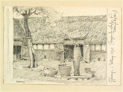 Skåne, Norra Åsbo hd., Tostarps sn., Gånarp. Gårdsplan med brunn - Nordiska museet - NMA.0088392