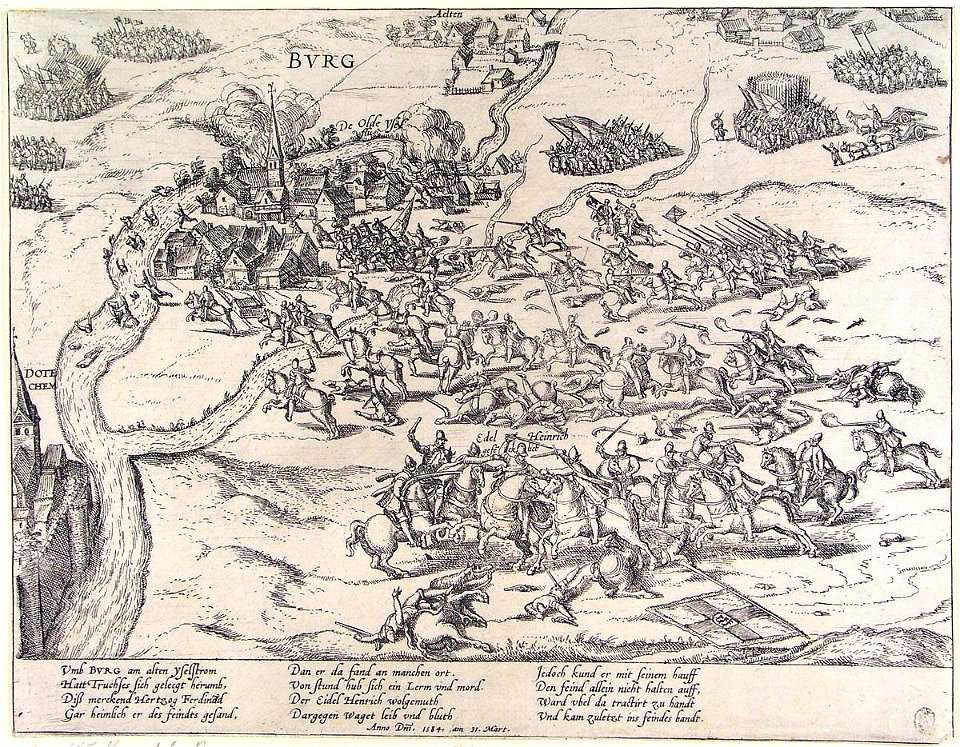 Slag bij Terborg 31 maart 1584 - Battle near Terborg in 1584 (Frans Hogenberg)
