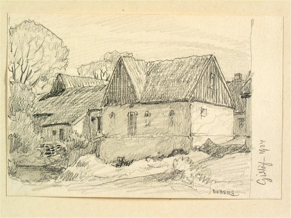 Skåne, Skytts hd., Gislöv. Teckning av Ferdinand Boberg - Nordiska museet - NMA.0088367