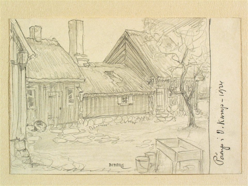 Skåne, Bjäre hd., V. Karups sn., Påarp. Teckning av Ferdinand Boberg - Nordiska museet - NMA.0088399