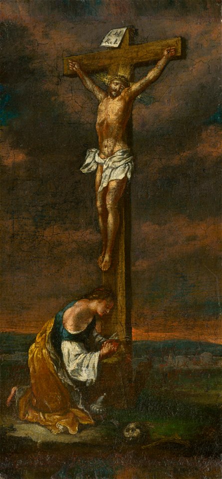 Slovenský maliar zo začiatku 18. storočia - Mária Magdaléna pod krížom - O 5351 - Slovak National Gallery