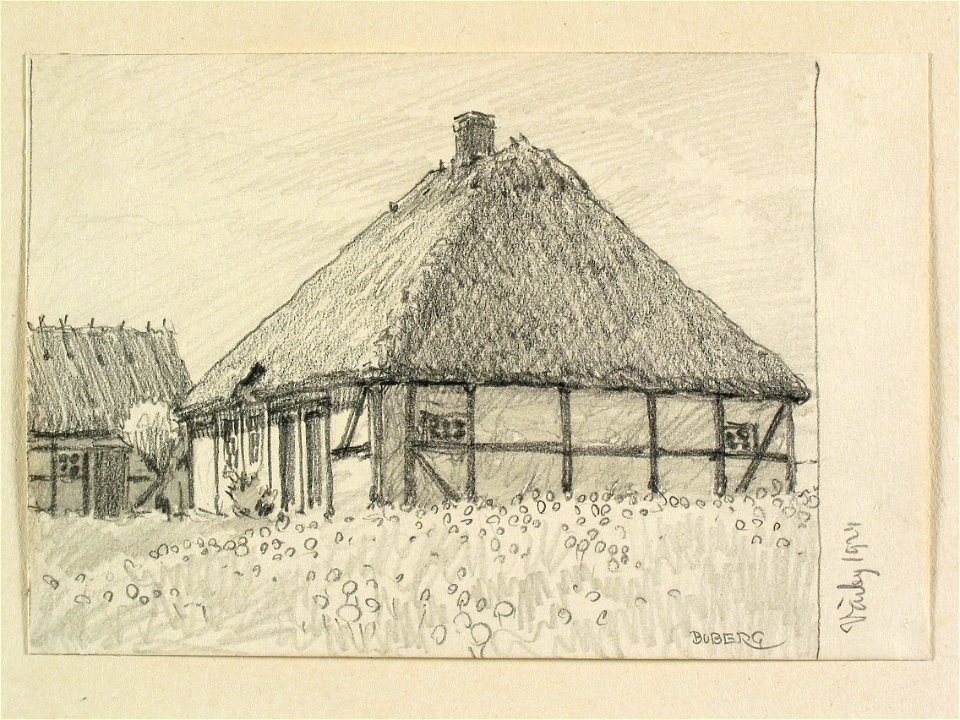 Skåne, Bara hd., Bara sn., Värby. Teckning av Ferdinand Boberg - Nordiska museet - NMA.0088353