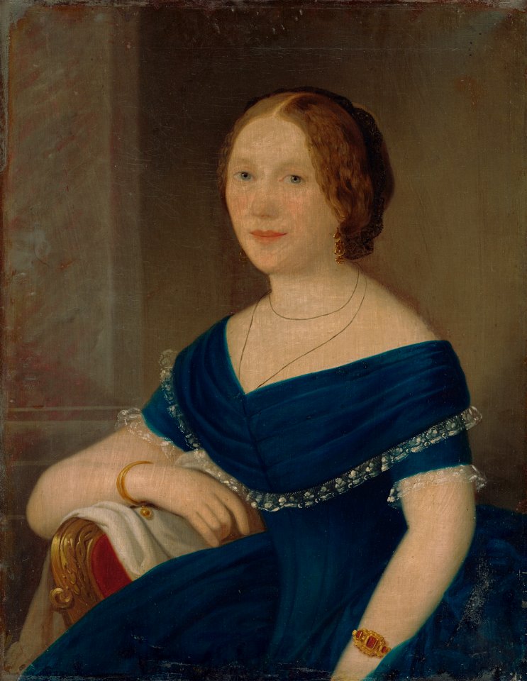 Slovenský maliar z 19. storočia - Portrait of a Lady in Blue - O 4046 - Slovak National Gallery