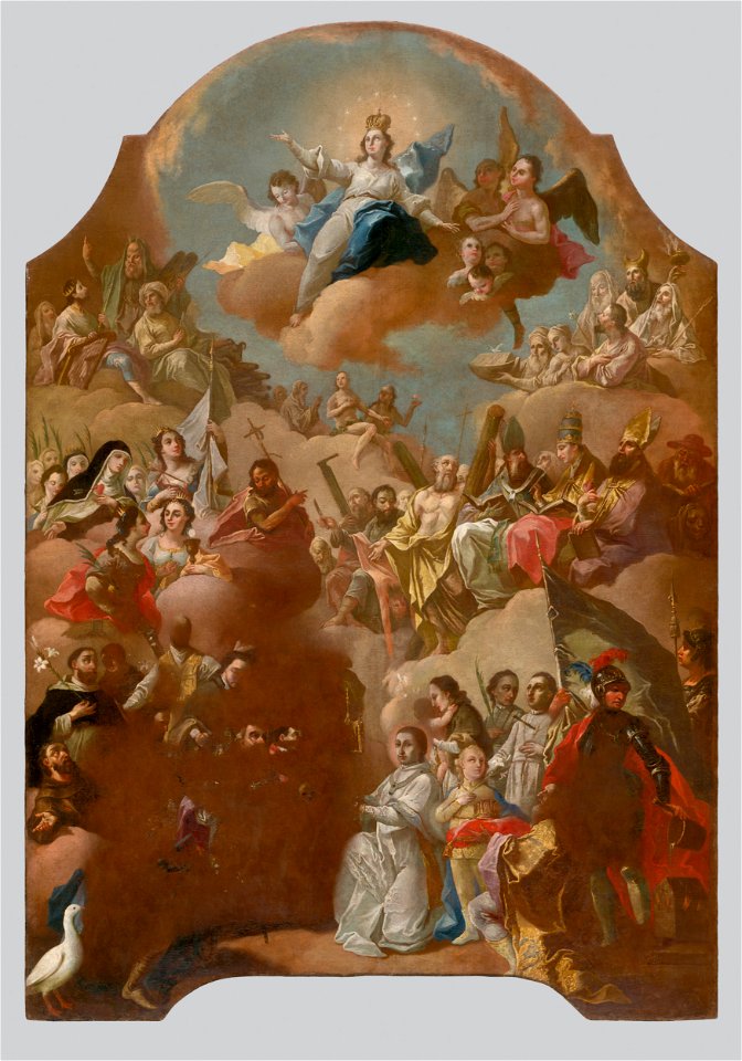 Slovenský maliar z 18. storočia - Nanebovzatie Panny Márie so zástupom všetkých svätých - O 1484 - Slovak National Gallery