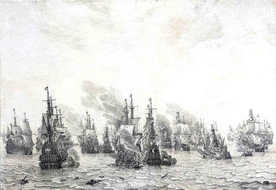 Slag bij Livorno - Battle of Leghorn (Willem van de Velde I)