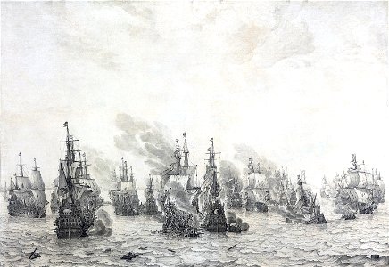 Slag bij Livorno - Battle of Leghorn (Willem van de Velde I)