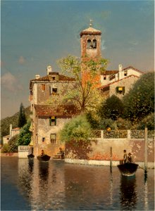 Venetian Canal Scene by Henry Pember Smith