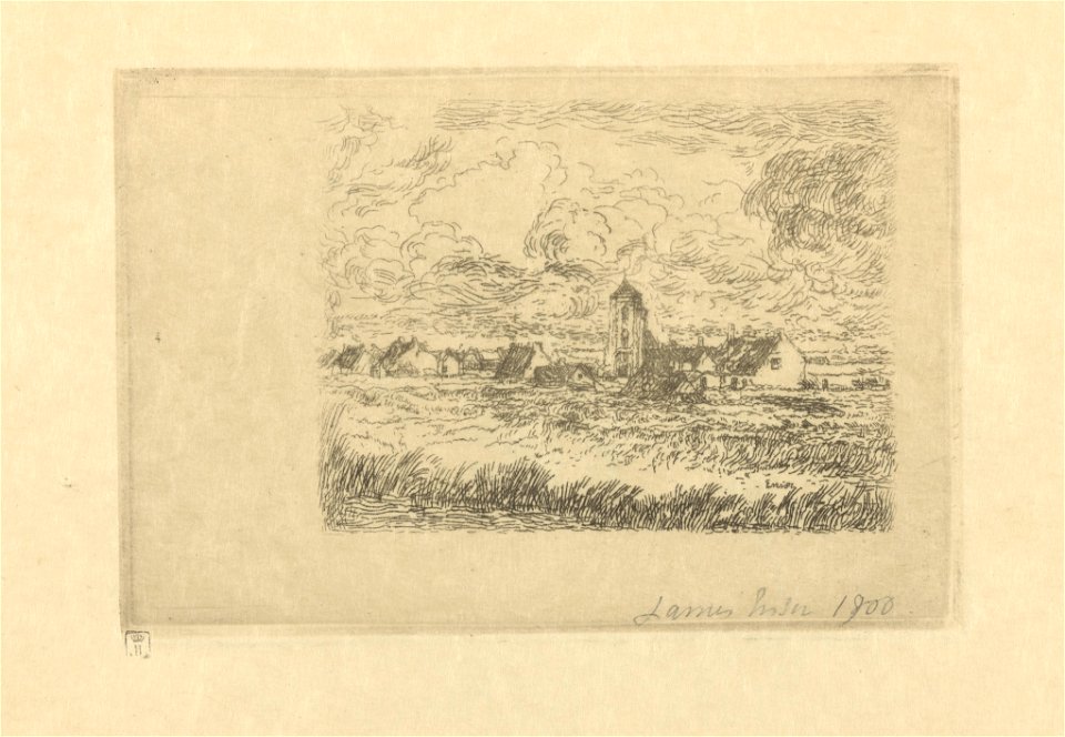Small View of Mariakerke, print by James Ensor, 1900, Prints Department, Royal Library of Belgium, F. 3493