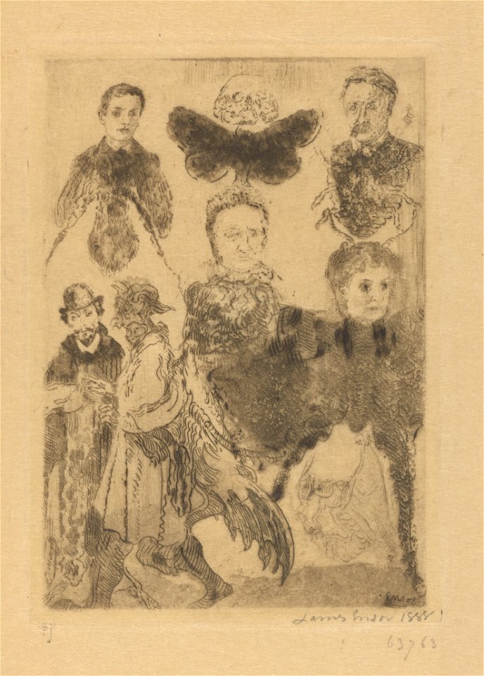 Small Bizarre Figures, print by James Ensor, 1888, Prints Department, Royal Library of Belgium, S. II 63763
