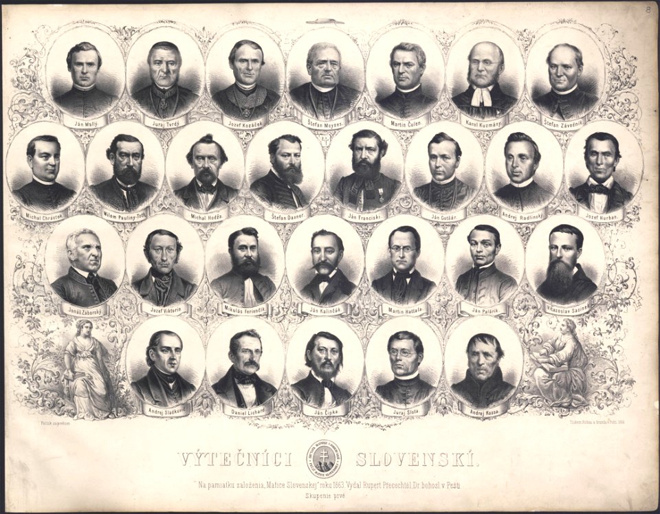 Slovak Celebrities 1863. Free illustration for personal and commercial use.