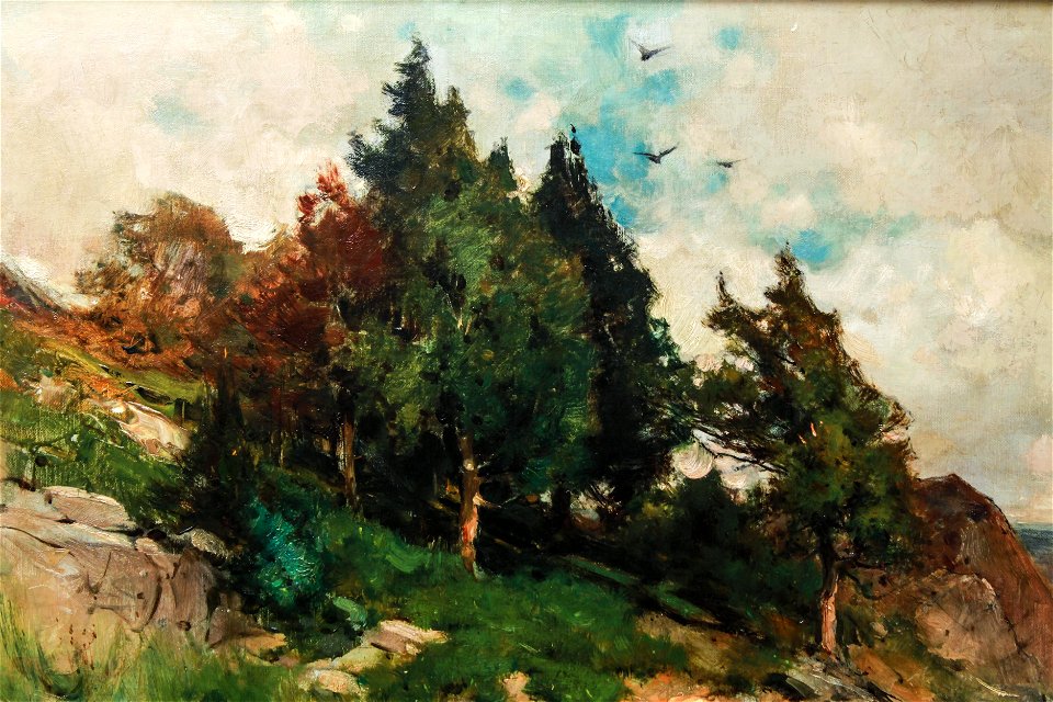 Rocky Coastline with Trees by George Henry Smillie