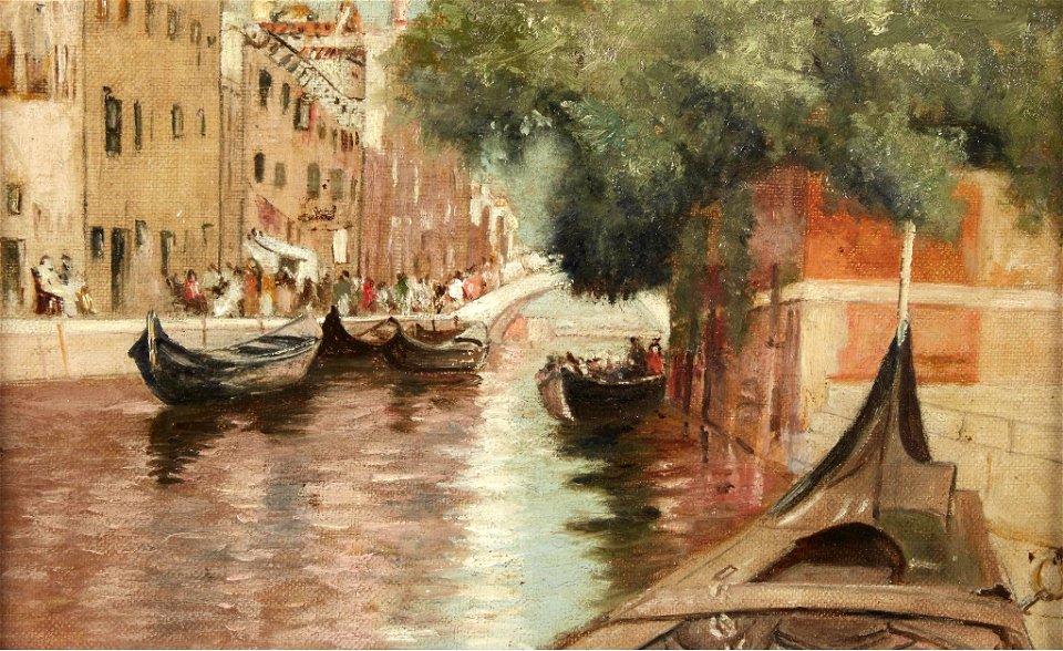 Canal Scene by Francis Hopkinson Smith, oil