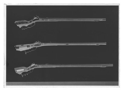 Snapplåslodbössa med lägglås, infjäderslås, Sverige, 1600-talets mitt - Livrustkammaren - 18328-negative