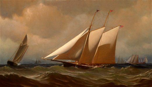 The Racing Yacht 'Comet' off New York by Archibald Cary Smith. Free illustration for personal and commercial use.