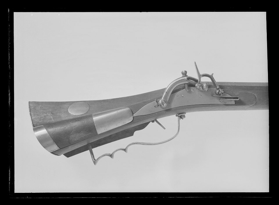 Snapplåslodbössa, lägglås, infjäderslås, Sverige, 1600-talets mitt, pipstämpeln enl - Livrustkammaren - 44008