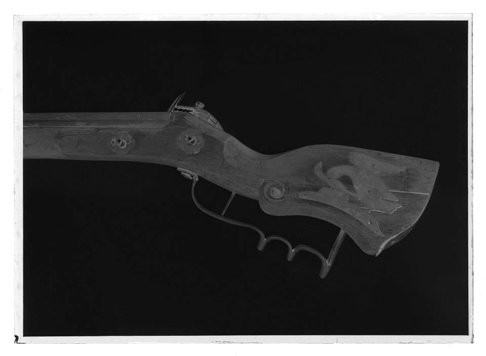 Snapplåslodbössa, springlås, infjäderslås, Sverige, 1600-talets mitt - Livrustkammaren - 44007-negative