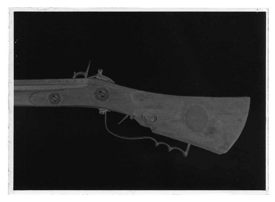 Snapplåslodbössa, lägglås, infjäderslås, Sverige, 1600-talets mitt, pipstämpeln enl - Livrustkammaren - 52568-negative