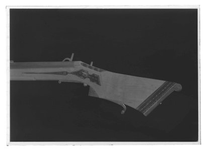 Snapplåslodbössa, lägglås, utfjäderslås, troligen Sverige, 1600-talets mitt - Livrustkammaren - 35449-negative
