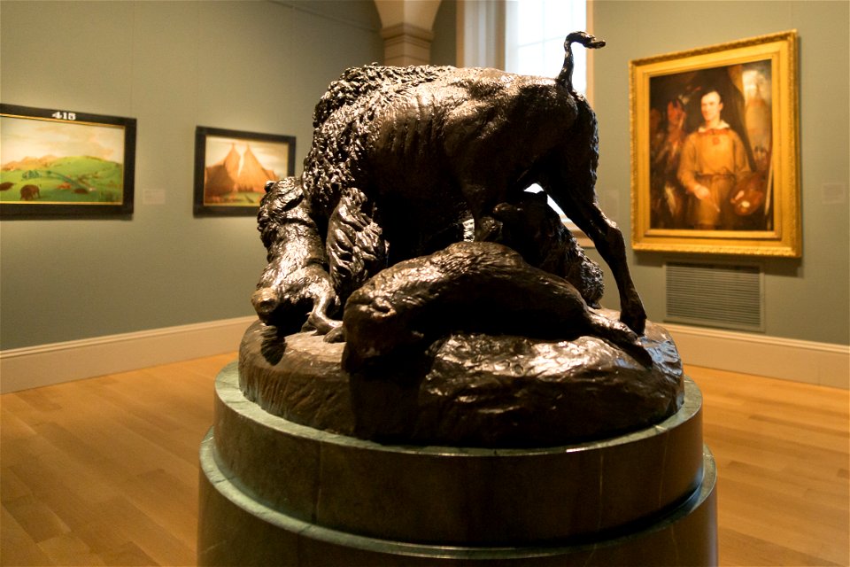 Smithsonian-Kemeys-Buffalo and Wolves-2082