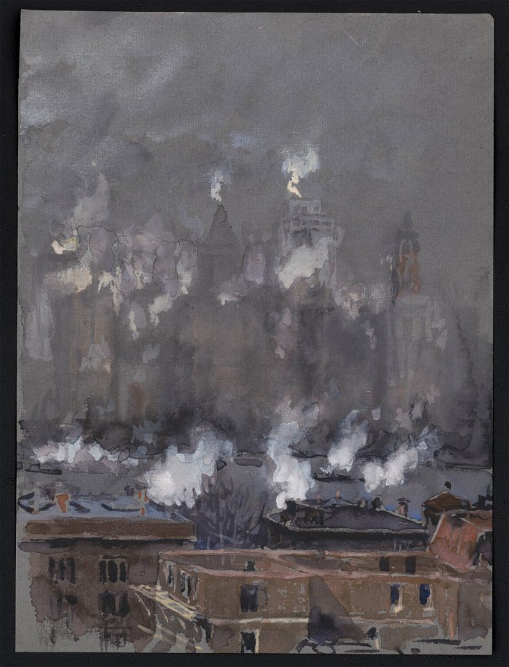 Smoke and fog on gray day, New York City LCCN2007664939