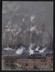 Smoke and fog on gray day, New York City LCCN2007664939