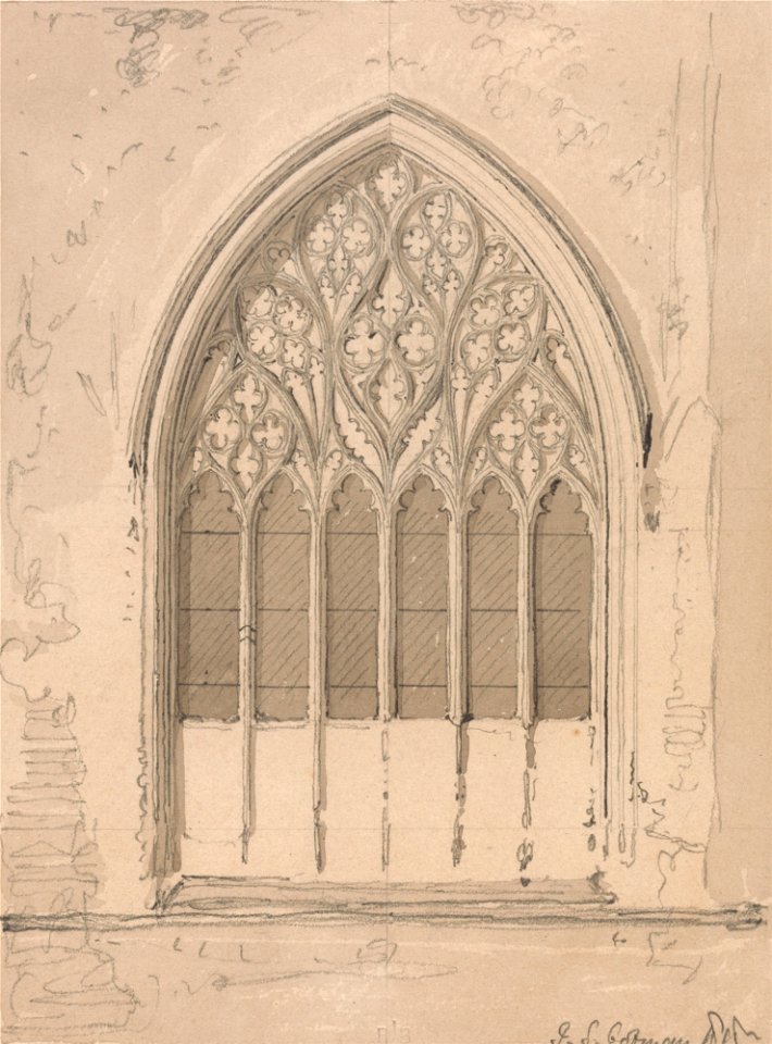 John Sell Cotman - West Window of Snettisham Church, Norfolk - Google Art Project