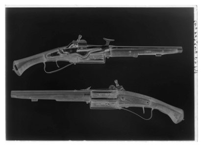 Snapplåsrevolver för fyra skott, Sverige 1630-tal - Livrustkammaren - 52908-negative