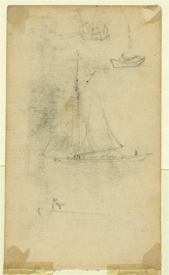Small sailboat and rowboats LCCN2004660173