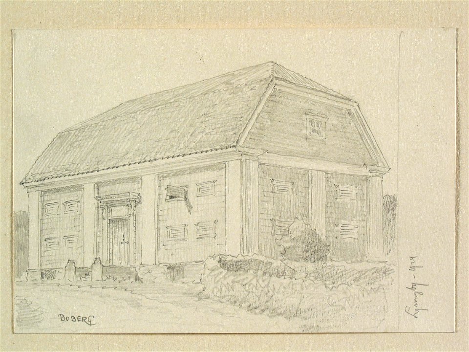 Småland, Södra Möre hd., Ljungby. Teckning av Ferdinand Boberg - Nordiska museet - NMA.0088416