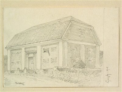 Småland, Södra Möre hd., Ljungby. Teckning av Ferdinand Boberg - Nordiska museet - NMA.0088416