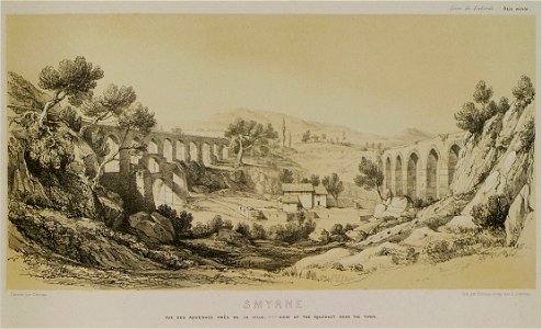 Smyrne Vue des aqueducs près de la ville - Laborde Léon Emmanuel Simon Joseph - 1838