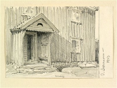 Småland, Västra hd., Svenarum. Teckning av Ferdinand Boberg - Nordiska museet - NMA.0088429