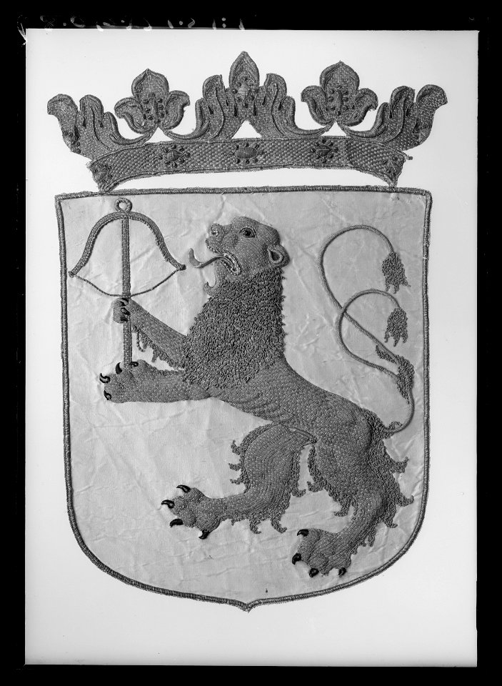Smålands vapen, broderat för hästtäcke buret vid Karl X Gustavs begravning den 4 november 1660 - Livrustkammaren - 27227