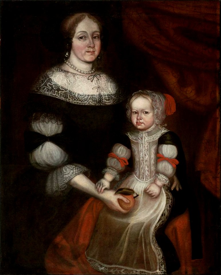 Thomas Smith (attrib.) - Mrs. Richard Patteshall and child (1679)